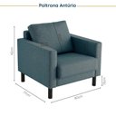 Ver imagem 4 de Conjunto Sofá Lugares com USB e 2 Poltronas em Linho Antúrio CabeCasa MadeiraOriginals Azul
