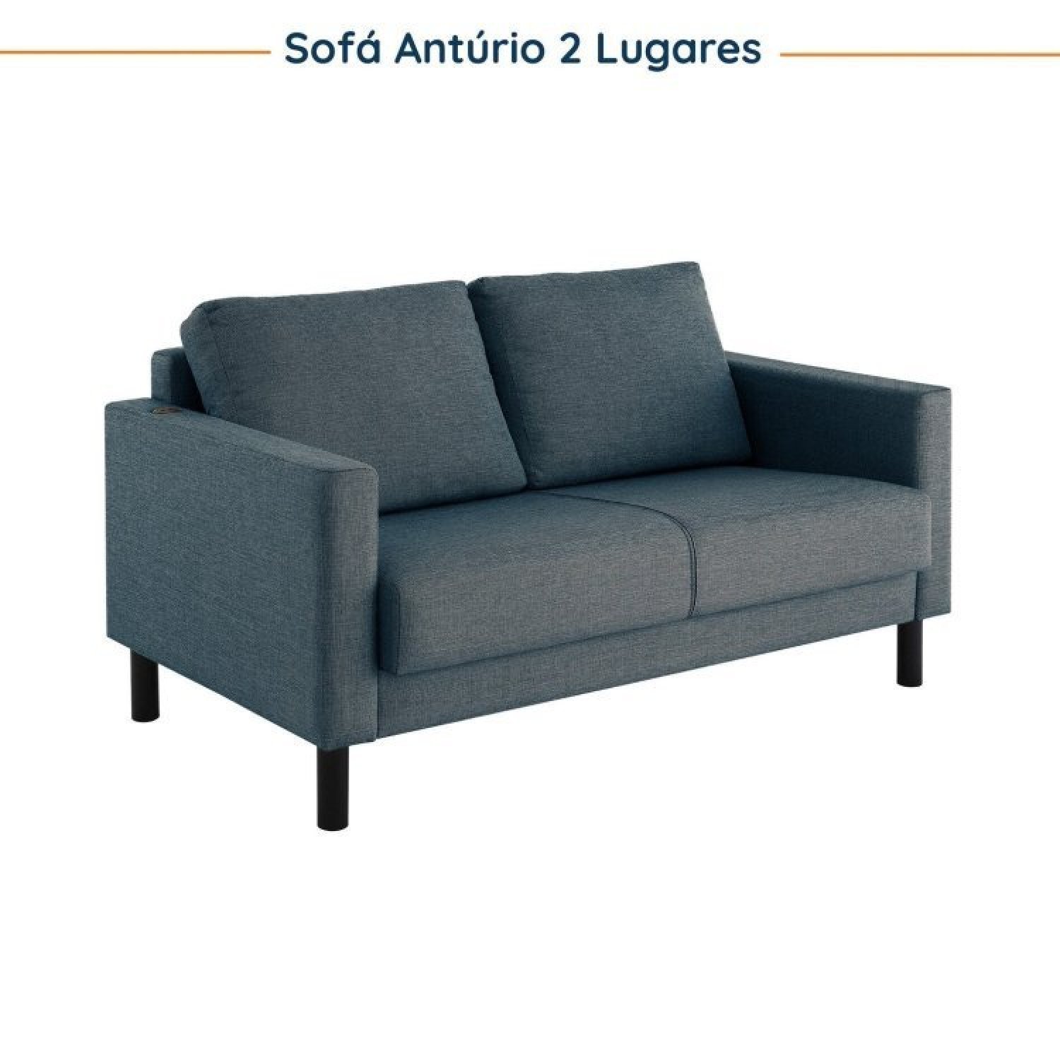 Conjunto Sofá 2 Lugares com USB e 2 Poltronas em Linho Antúrio CabeCasa MadeiraMadeira - 6