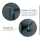 Ver imagem 5 de Conjunto Sofá Lugares com USB e 2 Poltronas em Linho Antúrio CabeCasa MadeiraOriginals Azul