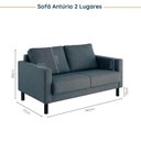 Ver imagem 3 de Conjunto Sofá Lugares com USB e 2 Poltronas em Linho Antúrio CabeCasa MadeiraOriginals Azul