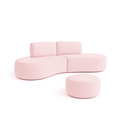 Ver imagem 1 de Sofá Orgânico e Puff Módulo Curvo Savana Boucle Rosê - Montanari'S Decor