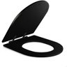 Assento Sanitário Poliéster Luxo Carrara Preto Fosco para Vaso Deca com Ferragem Preta - 2