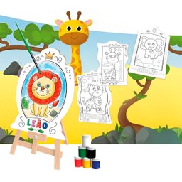 Brinquedo Kit de Pintura Infantil Cavalete Avental Unicórnio - 6