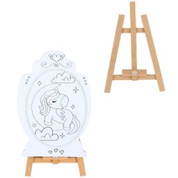 Brinquedo Kit de Pintura Infantil Cavalete Avental Unicórnio - 2