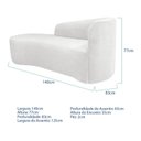 Ver imagem 3 de Recamier Curvo Orgânico 140cm 2 Lugares Lado Esquerdo para Sala de Estar Bouclé Paris Branco