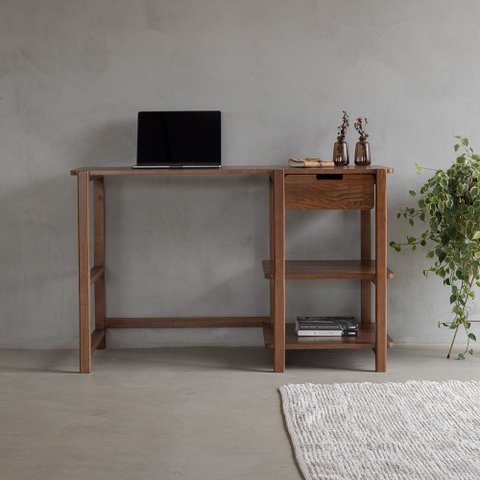 Escrivaninha Laguna em Madeira Verniz Castanho