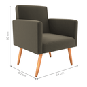 Ver imagem 2 de Poltrona Decorativa Lyon Suede Cappuccino 64cm para Sala Quarto Escritório e Recepção