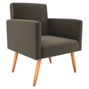 Ver imagem 3 de Poltrona Decorativa Lyon Suede Cappuccino 64cm para Sala Quarto Escritório e Recepção