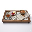 Ver imagem 2 de Bandeja Aparador Azulejo Ferro Madeira 35 X 18 X 5,5 Utensilios do Chef