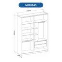 Ver imagem 3 de Módulo de Guarda Roupa 2 Portas 2 Gavetas Angelin e Niquel Elegance Bege/Níquel
