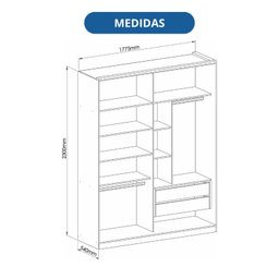 Guarda-roupa Casal 2 Portas Elegance - 3