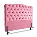 Ver imagem 1 de Cabeceira Para Cama Box Queen 1,6 M Realeza:Suede Rosa Claro