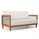 Ver imagem 1 de Sofá Varanda Samoa Madeira Maciça 02 Lugares com Cordas Náutica Linho Natural - Desk Design