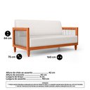 Ver imagem 3 de Sofá Varanda Samoa Madeira Maciça 02 Lugares com Cordas Náutica Linho Natural - Desk Design