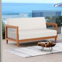 Ver imagem 2 de Sofá Varanda Samoa Madeira Maciça 02 Lugares com Cordas Náutica Linho Natural - Desk Design