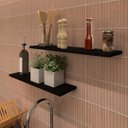 Ver imagem 3 de Par de Prateleiras Suspensa- Preto Mdf- Organizador Cozinha - Rufatto Decorações