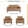 Conjunto Sofá 2 Lugares com USB e 2 Poltronas em Linho Antúrio CabeCasa MadeiraMadeira - 2