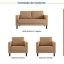 Ver imagem 2 de Conjunto Sofá Lugares com USB e 2 Poltronas em Linho Antúrio CabeCasa MadeiraOriginals Amarelo Âmbar