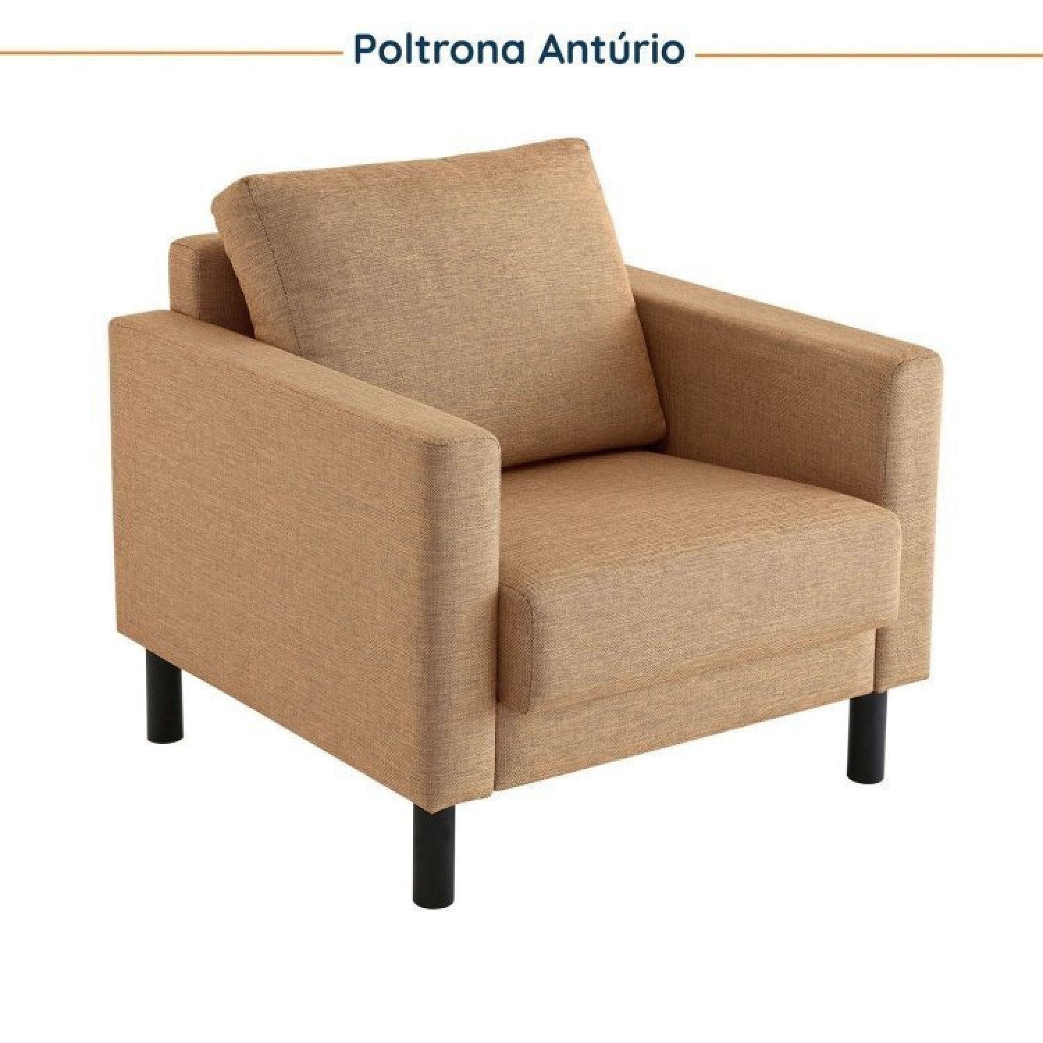 Conjunto Sofá 2 Lugares com USB e 2 Poltronas em Linho Antúrio CabeCasa MadeiraMadeira - 9