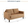 Conjunto Sofá 2 Lugares com USB e 2 Poltronas em Linho Antúrio CabeCasa MadeiraMadeira - 3