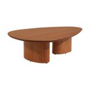 Ver imagem 3 de Mesa de Centro Redonda para Sala de Estar 120x35cm Ecos Base Madeira Maciça Mel