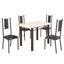 Ver imagem 2 de Conjunto Sala de Jantar Bahia Mesa Tubo 120x75cm Tampo Madeira com 4 Cadeiras