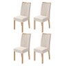 Cadeira para Mesa de Jantar Apogeu Kit 04 Peças Linho Rinzai Bege Amêndoa Clean – Lopas - 1
