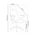 Ver mais imagens de Cadeira de Escritório Ergonômica Giratória Moderna Alta Presidente Lisboa Apoio Cabeça Office Branca