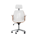 Ver imagem 4 de Cadeira de Escritório Ergonômica Giratória Moderna Alta Presidente Lisboa Apoio Cabeça Office Branca