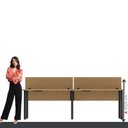 Ver imagem 5 de Plataforma Dupla Escrivaninha Tub Corporativa Light 4 Lugares 200cm Industrial Samba e Preto