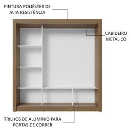 Guarda-roupa Casal 3 Portas de Correr com Espelho Rustic/cinza Nobre Madesa - 6