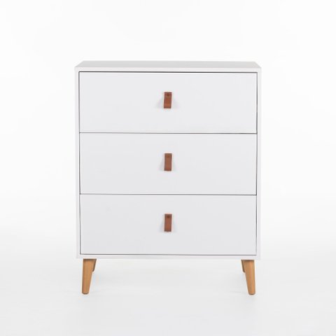 Cômoda Ivvie 3 Gavetas 70 Cm X 47 Cm Branca