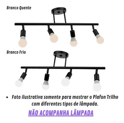 Luminária Articulada Trilho Spot E27 Sala de Estar Preto - 4