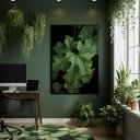 Ver imagem 2 de Quadro Decor Folhas Textura Escura 70x50cm Mold Preta