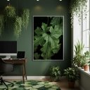 Ver imagem 1 de Quadro Decor Folhas Textura Escura 70x50cm Mold Preta