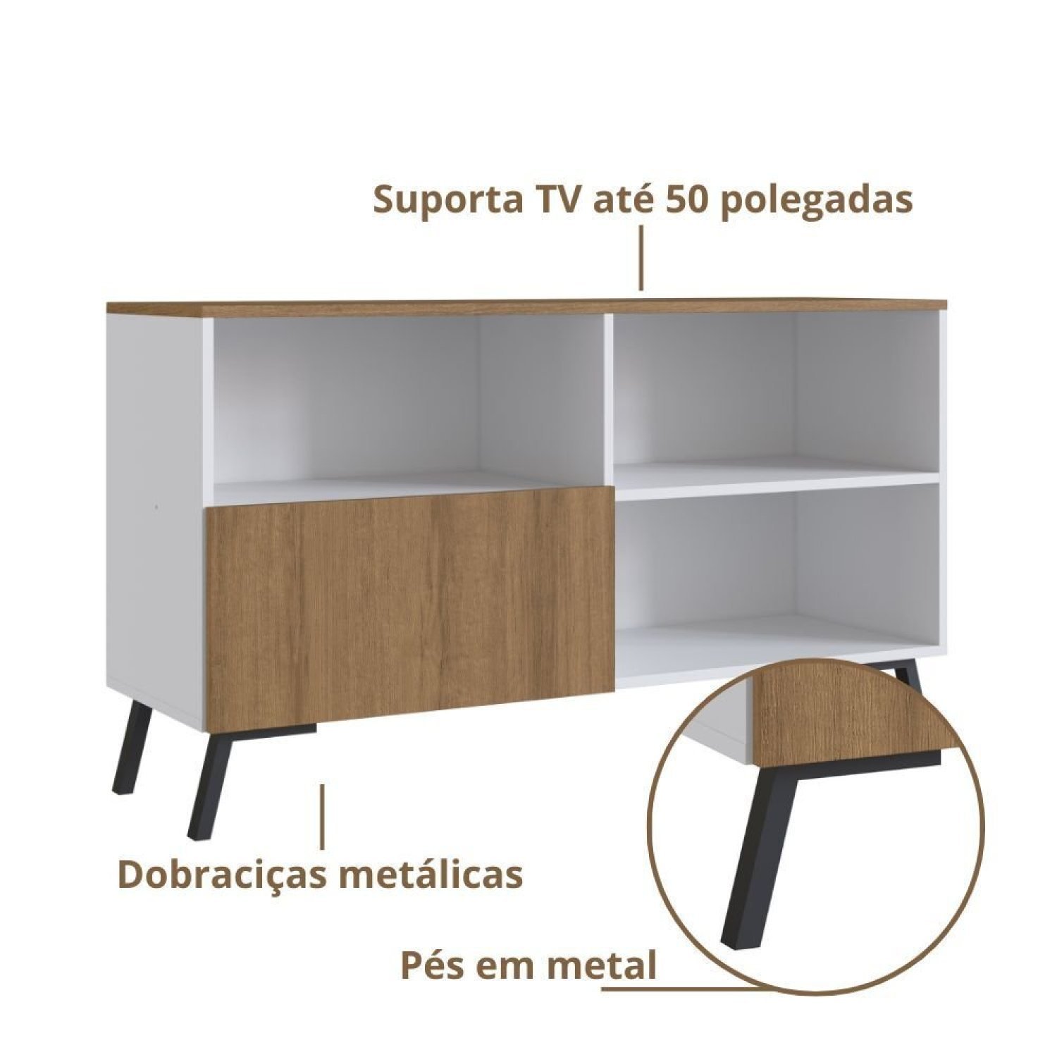 Rack para Tv até 50 Polegadas 118cm Com uma Porta - 5