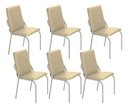 Ver imagem 1 de Kit 6 Cadeiras Malibu Corino Creme Tubo Champanhe