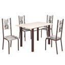 Ver imagem 2 de Conjunto Sala de Jantar Bahia Mesa Tubo 120x75cm Tampo Madeira com 4 Cadeiras