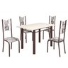 Conjunto Sala de Jantar Bahia Mesa Tubo 120x75cm Tampo Madeira com 4 Cadeiras - 2
