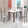 Conjunto Sala de Jantar Bahia Mesa Tubo 120x75cm Tampo Madeira com 4 Cadeiras - 1