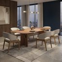 Ver imagem 4 de Mesa de Jantar 6 Lugares Retangular Orgânico 184cm Serenity B05 Amêndoa Cinamomo - Lyam Decor
