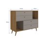 Cômoda com 4 gavetas e 2 nichos 110CM - CMO110MF - 3