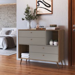 Cômoda com 4 gavetas e 2 nichos 110CM - CMO110MF - 5