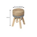 Ver imagem 2 de Puff Phi em Fibra Natural com Base Madeira