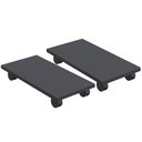 Ver imagem 1 de Kit 02 Suportes Para Cpu Com Rodízios Cyber L03 Preto - Lyam Decor