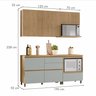 Cozinha Ripada 4 Peças com Balcão e Aéreo Forno 100% Mdf Rainha - 20
