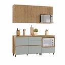 Ver imagem 3 de Cozinha Ripada 4 Peças com Balcão e Aéreo Forno 100% MDF Rainha Verde/Nature