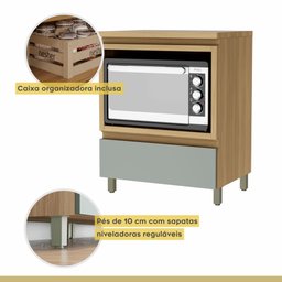 Cozinha 4 Peças Ripado Rainha  100% Mdf Balcão E Aéreo Forno  100% Mdf - 10