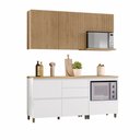 Ver imagem 3 de Cozinha Ripada 4 Peças com Balcão e Aéreo Forno 100% MDF Rainha Branco/Nature