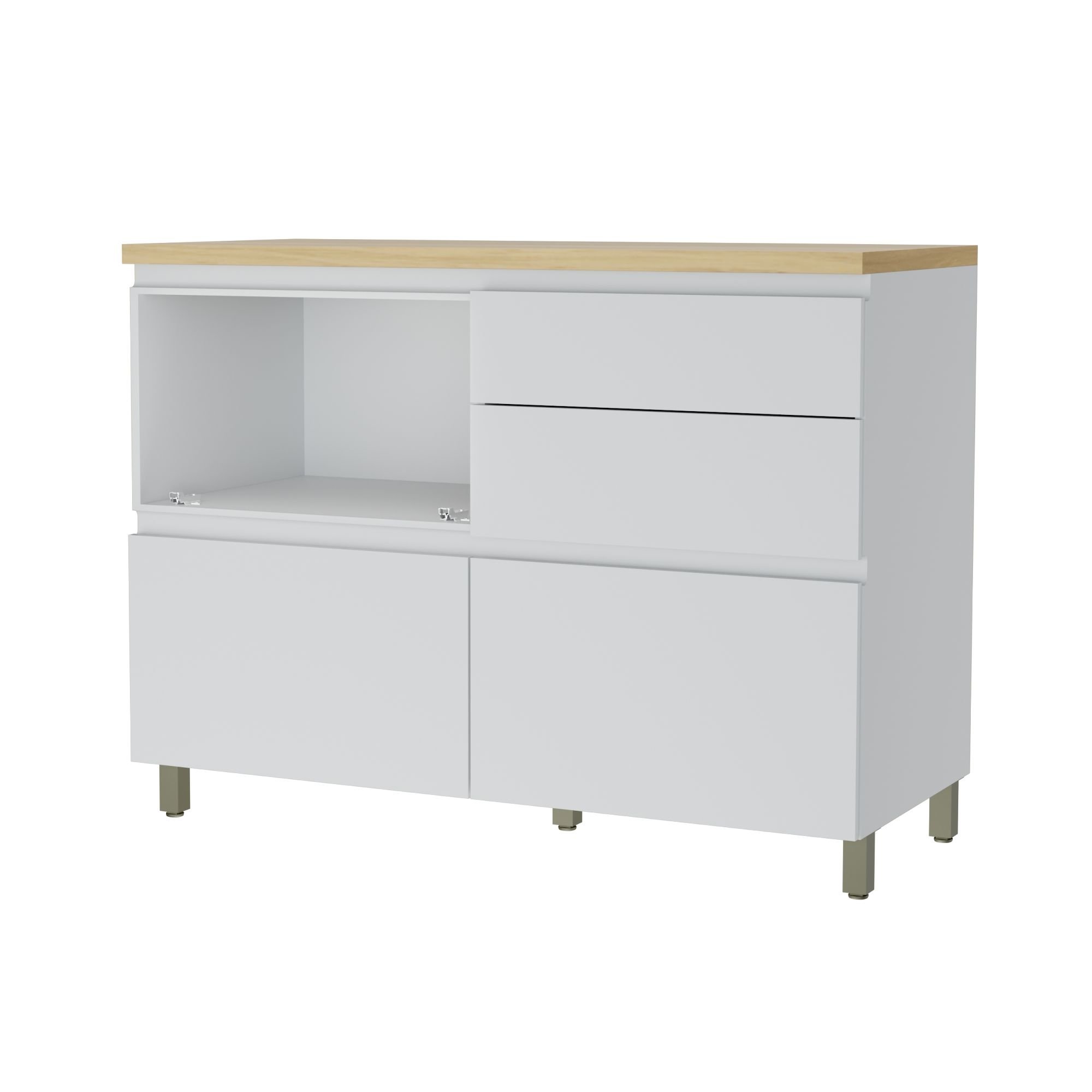 Cozinha 4 Peças Ripado Rainha  100% Mdf Balcão E Aéreo Forno  100% Mdf - 17